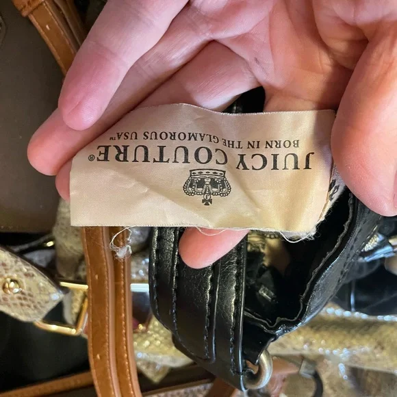 Vintage,Juicy Couture Black Velvet Shoulder Bag - Picture 5 of 11